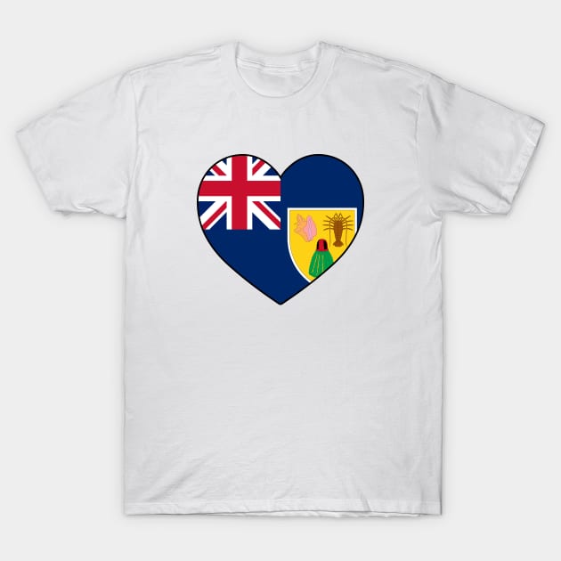 Heart - Turks and Caicos Islands T-Shirt by Tridaak